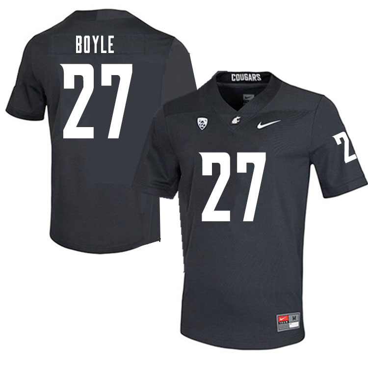 Washington State Cougars #27 Andrew Boyle College Football Jerseys Sale-Charcoal